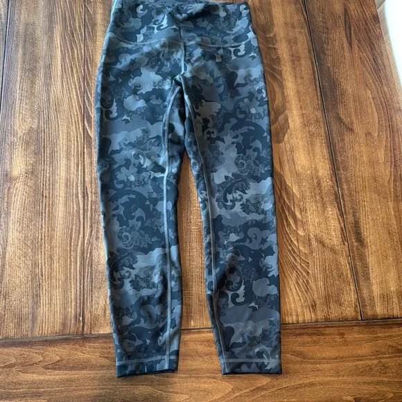 Lululemon Wunder Train High-Rise Tight 25" Leggings Hidden Heritage Lace Black - Picture 8 of 13